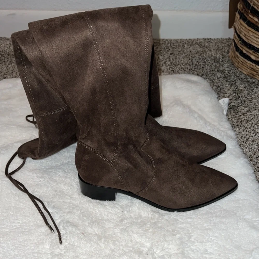 Marc Fisher Womens Yacinda Faux Suede Tall Over-The-Knee Boots